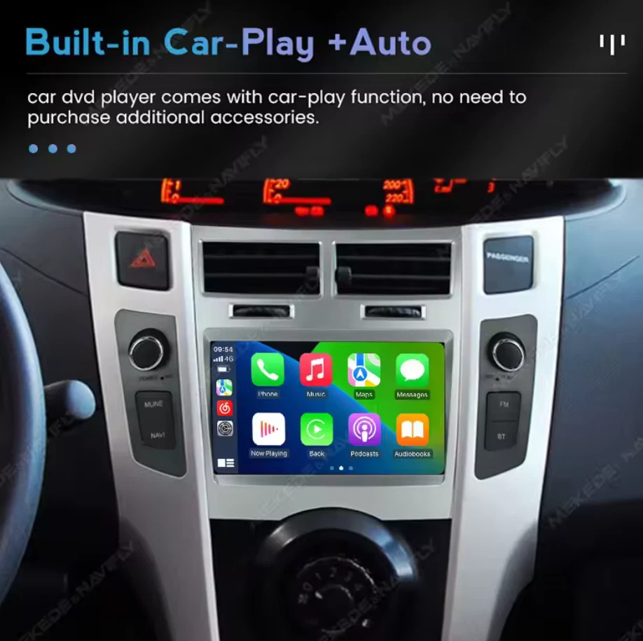 Autoradio Android Touch Navigatore per Toyota Yaris 2005-2011 CarPlay 2 DIN - Immagine 3 di 4