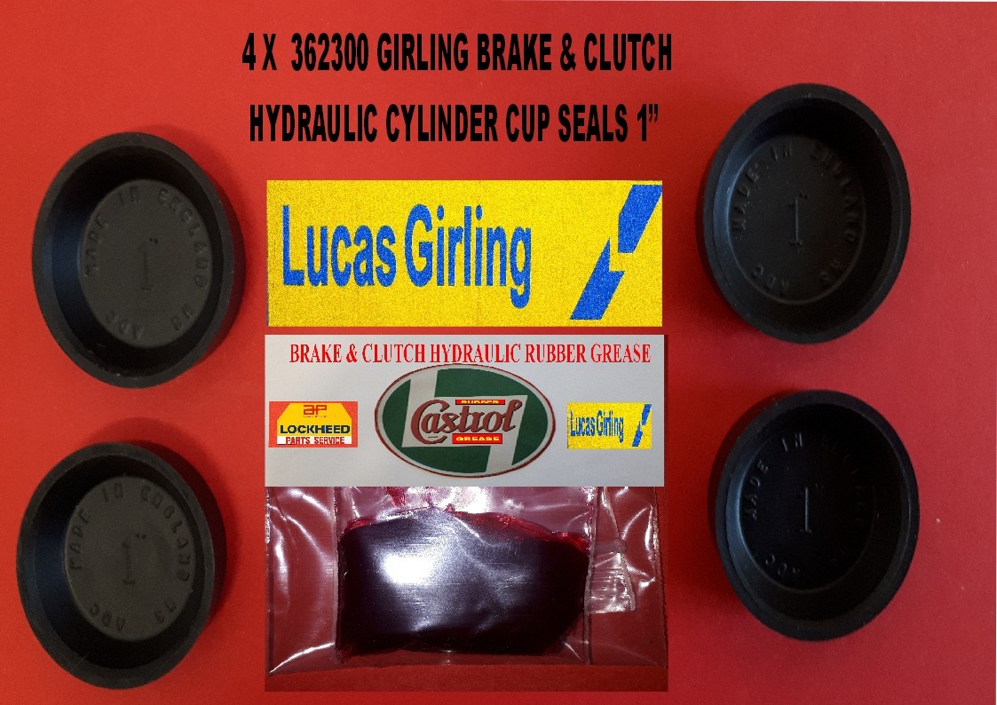 362300. 4 NEW GIRLING WHEEL CYLINDER CUP SEALS 1" DIA WITH RUBBER