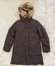 Filson Alaska Down Parka Coat Jacket Hooded Fur Slate Small