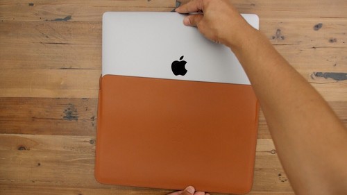 Genuine / Official Apple MacBook 12” Leather Sleeve Saddle Brown MQG12ZM/A Case - Photo 16/24