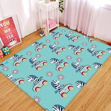 3d Cartoon Zebra Car Sun Nao9213 Game Rug Mat Elegant Photo Carpet Mat Fay