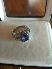 White Gold Filled Round Cut Purple Amethyst Size 6