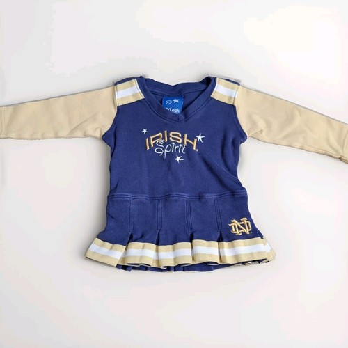 Red Oak Notre Dame Fighting Irish Langarm Cheer Kleid Kleinkind Größe 12 Monate