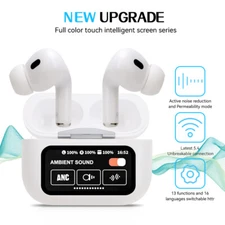 Touch Screen Wireless Earbuds ANC with Noise Reduction Bluetooth 5.3 Waterproof
