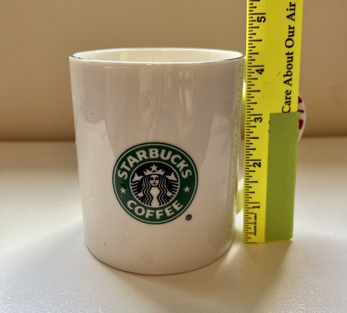 Starbucks Candy Cane Coffee Tea Mug 2001 Barista Christmas White Snowflake - Picture 7 of 7