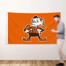 Cleveland Browns 3x5 ft Flag Banner Dawg Pound Brownie the Elf Mascot FREE SHIPP