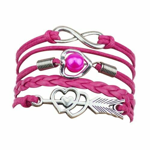 Bracelet réglable en perles et cœur de Rhodochrosite Bracelet réglable en perles et cœur de Rhodochrosite