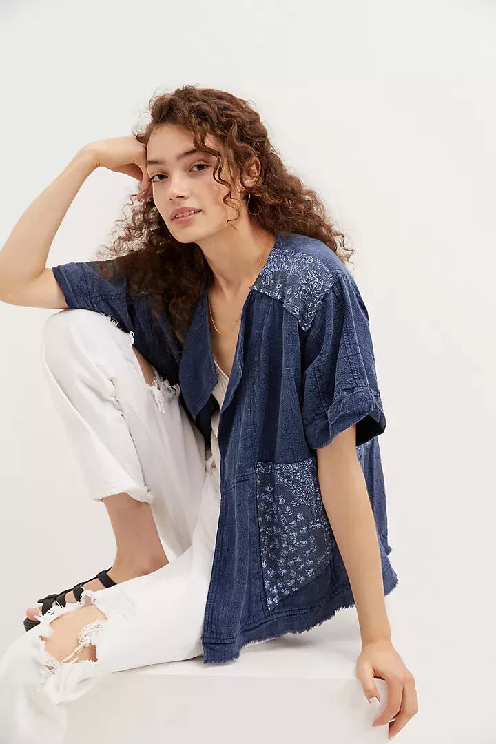 Pilcro embroidered denim jacket 2025