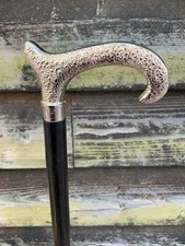 Antique Victorian Brass Derby Head handle wooden cane Walking Stick Vintage Gift