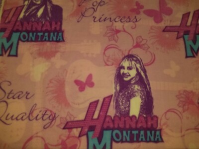 HANNAH MONTANA MILEY CYRUS POP STAR FLEECE FABRIC 1 YARD 23'' X 60''