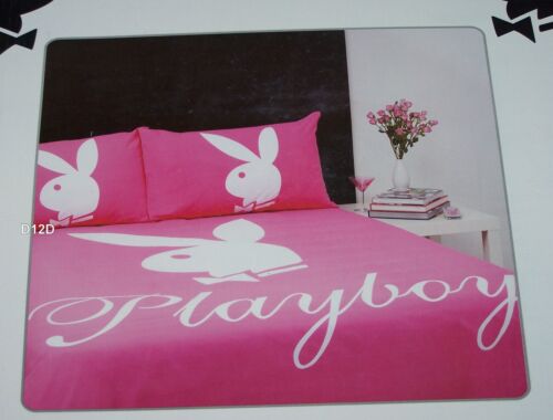 Playboy Bunny Logo Pink Reversible Printed King Bed Quilt Cover Set New