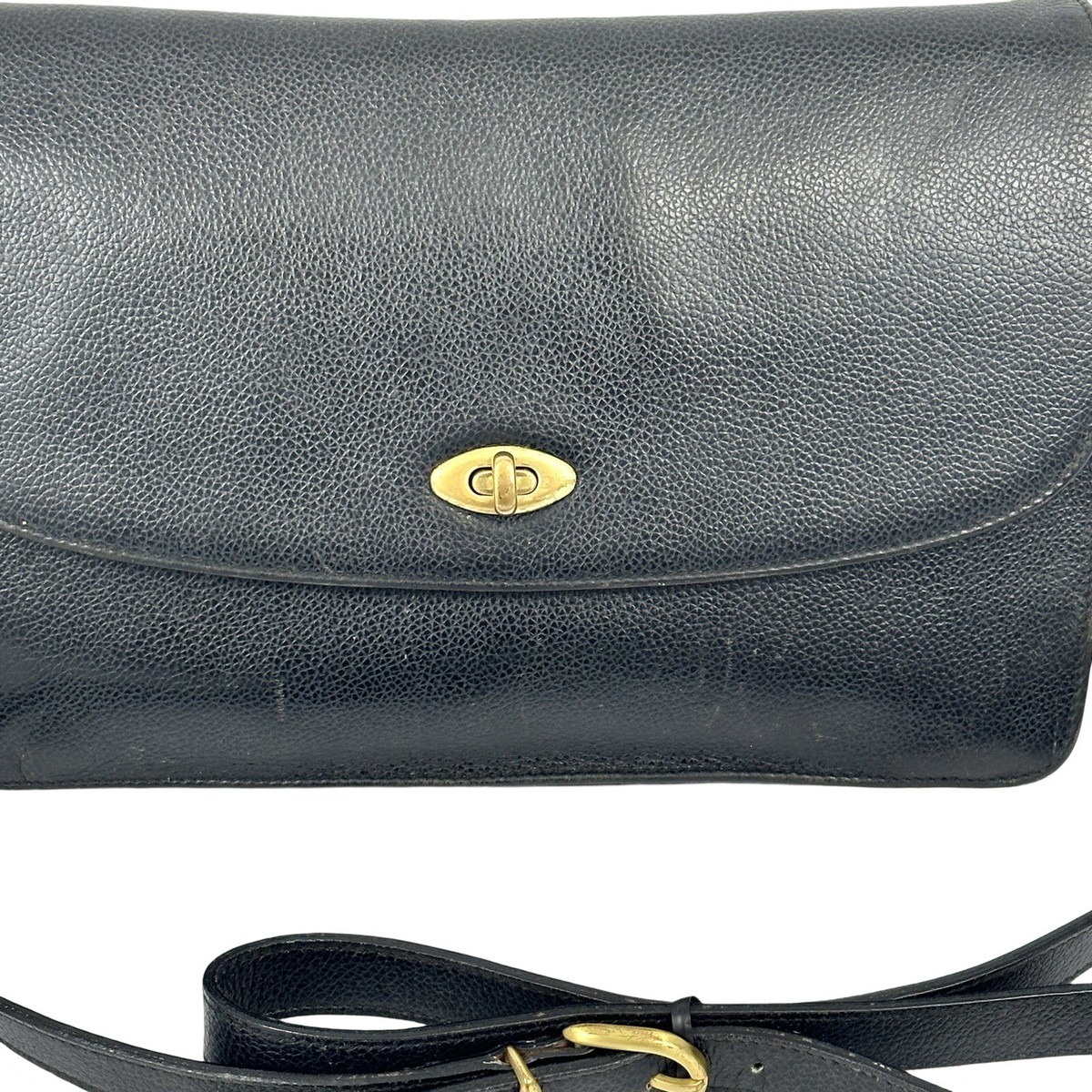 Vintage Coach Madison Royalton Black Leather Crossbody Shoulder 