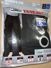 Women's 32 Degrees Heat 2 Pack Stretch Base Layer Pant Black Large L