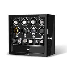 Automatic 8 Watch Winder Case with 6 Watches Display Storage Box LED Light Gift