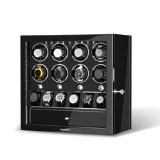Automatic 8 Watch Winder Case With 6 Watches Display Storage Box LED Light Gift