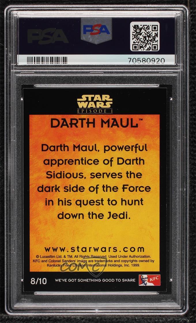 1999 KFC Star Wars Episode 1 Australia Darth Maul #8 PSA 6 0b3o - Picture 2 of 3