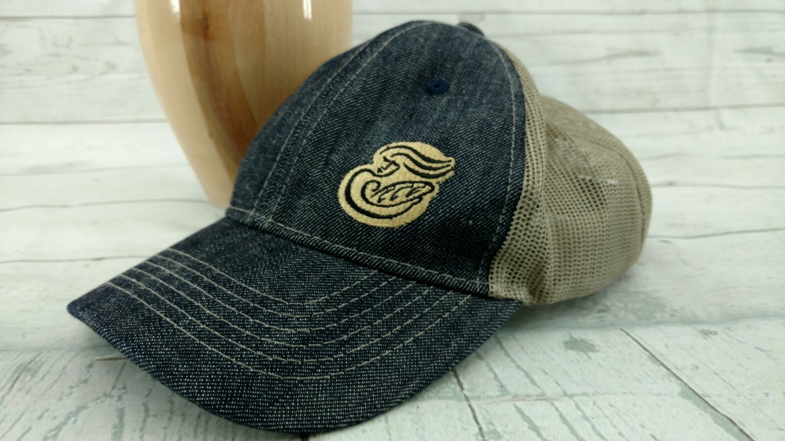 Panera Bread Mesh Denim Hat Employee Work Uniform Adj… Gem