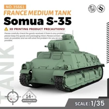 SSMODEL SS35661 1/35 Military Model Kit France Somua S-35 Medium Tank
