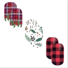 Jaysea Nails Polish Wraps Bundle - Color Red Christmas Plaid Street Nail Designs