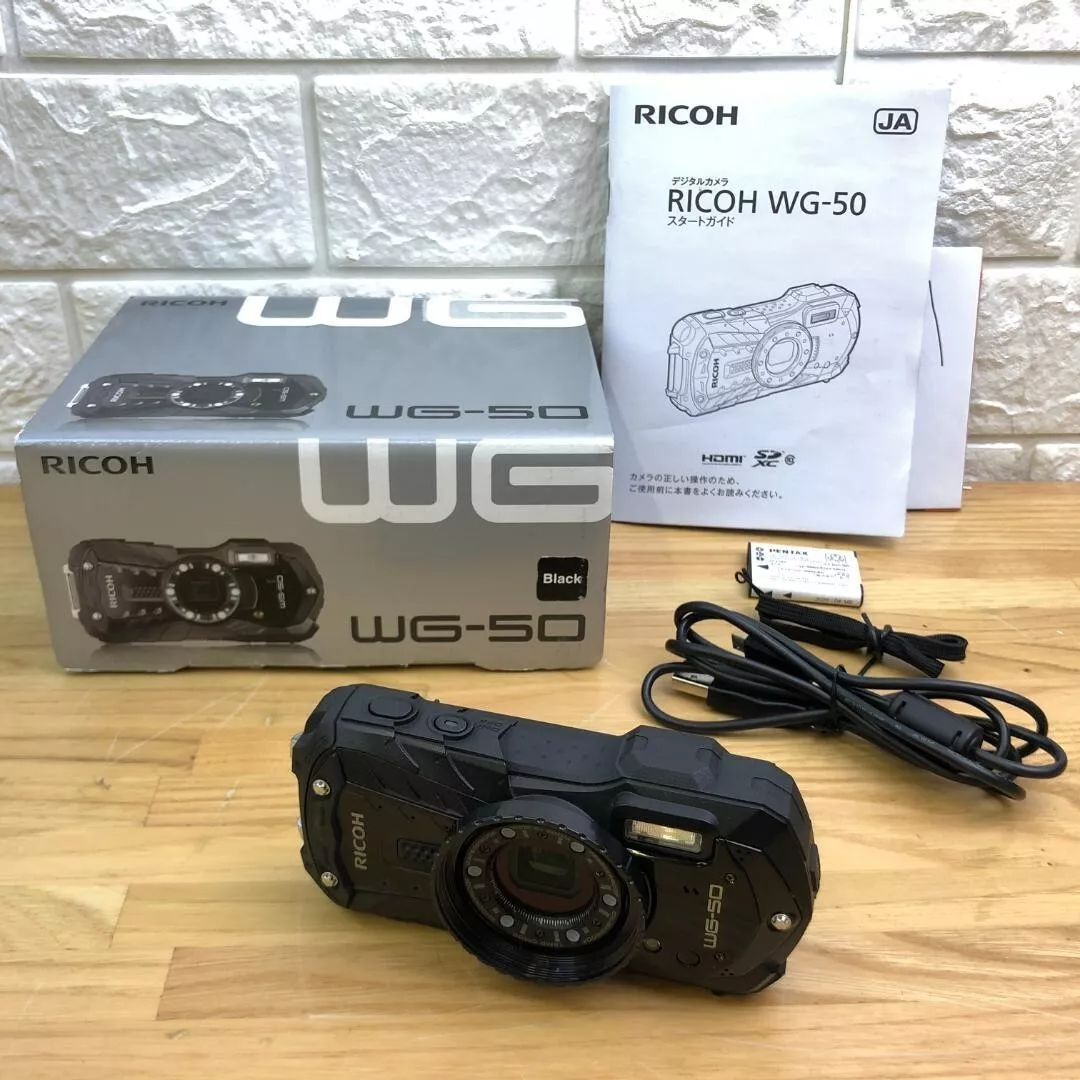 RICOH WG-50 Black Waterproof 14m Withstand Shock 1.6m Cold -10 WG-50 BK USED