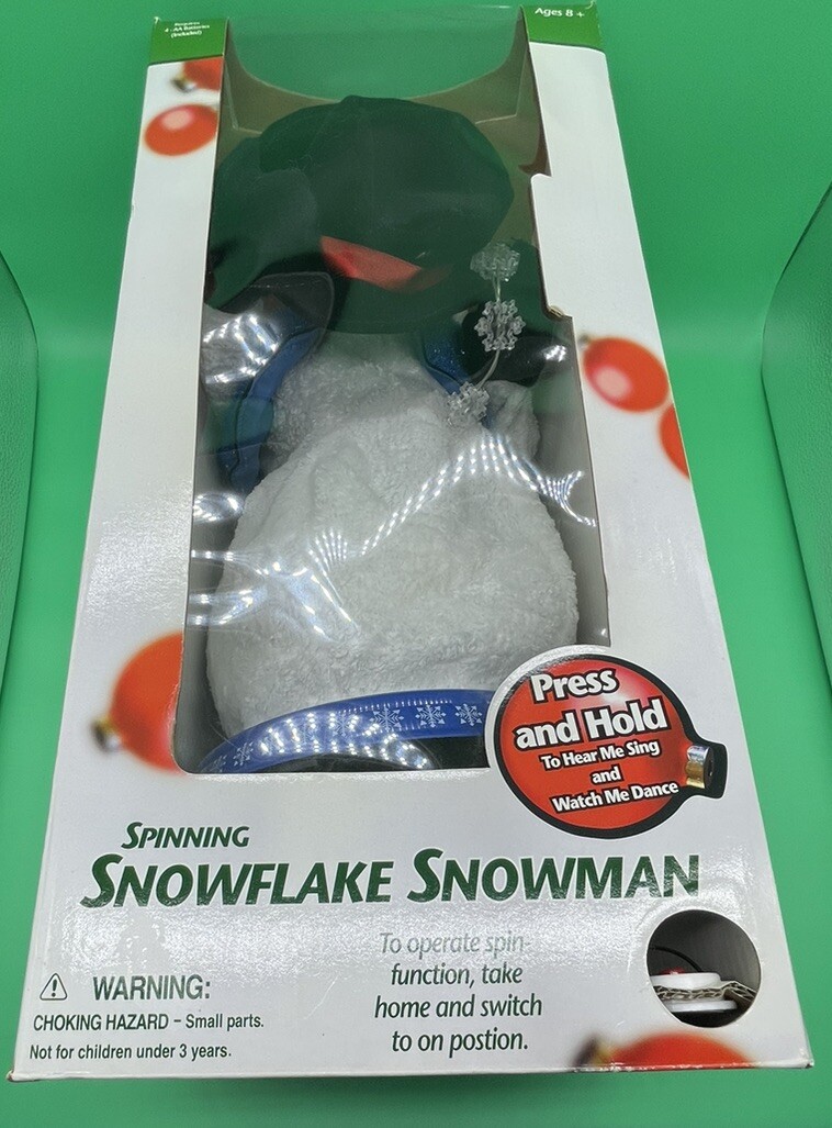 Gemmy Snowflake Spinning Snowman 2003 Singing Dancing Snow