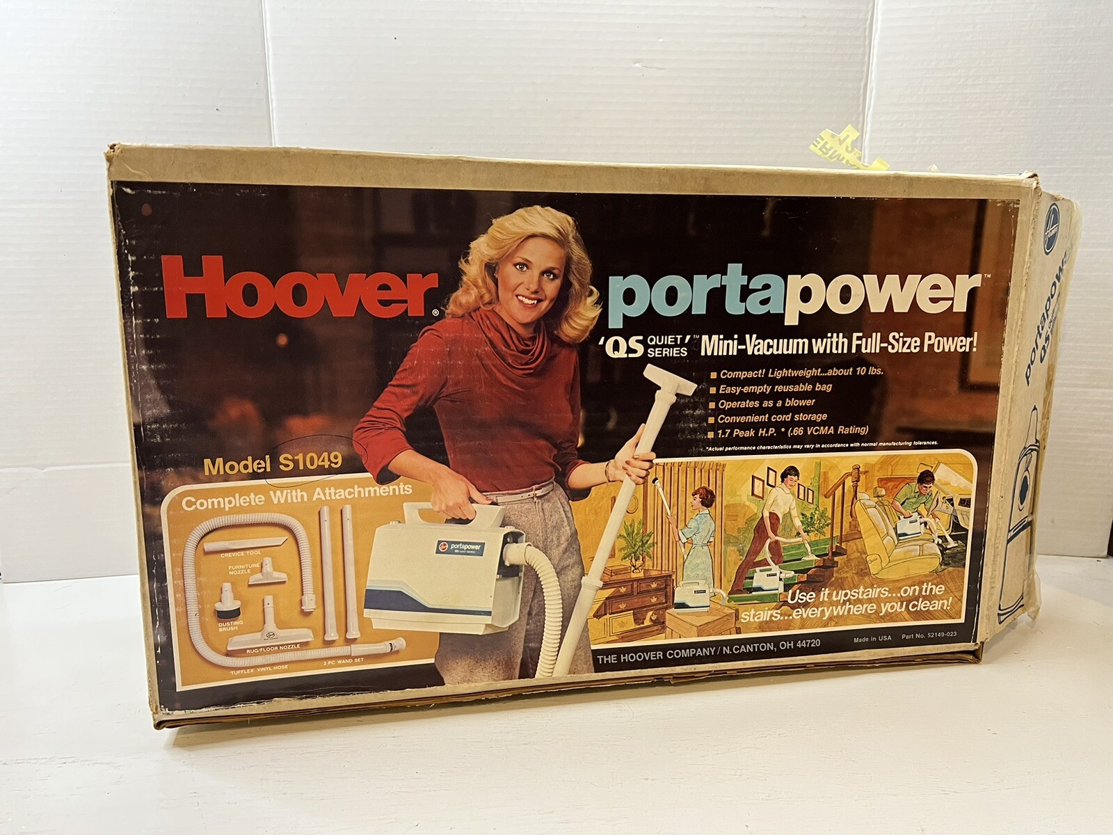 Vintage Hoover PortaPower Vacuum QS Quiet Series S1049 Missing Parts