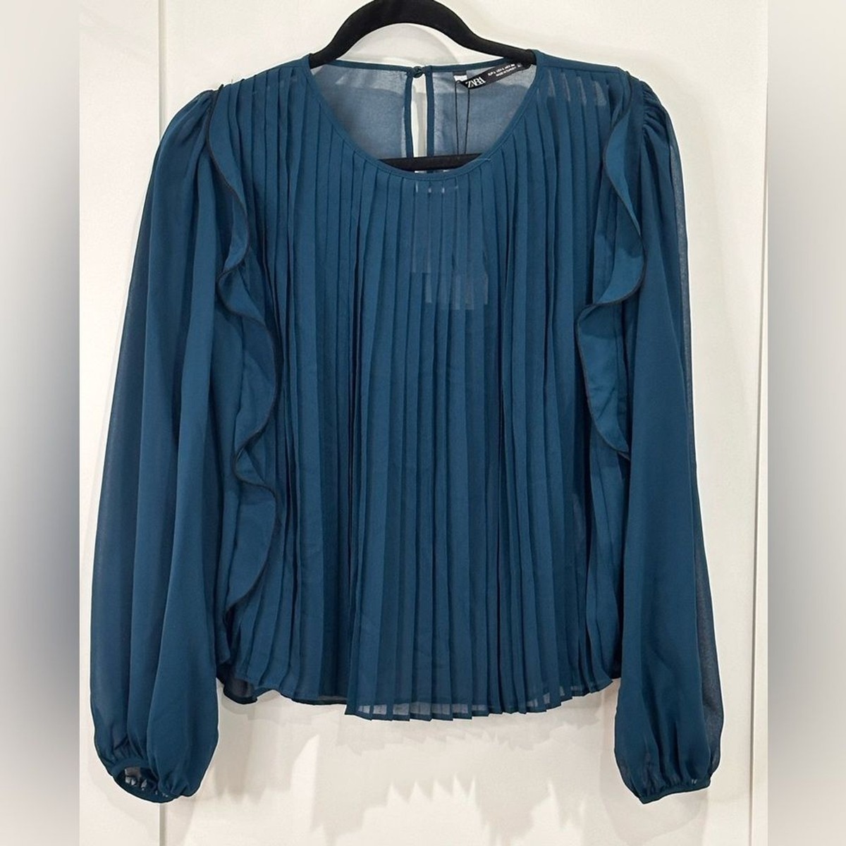 turquoise chiffon blouse
