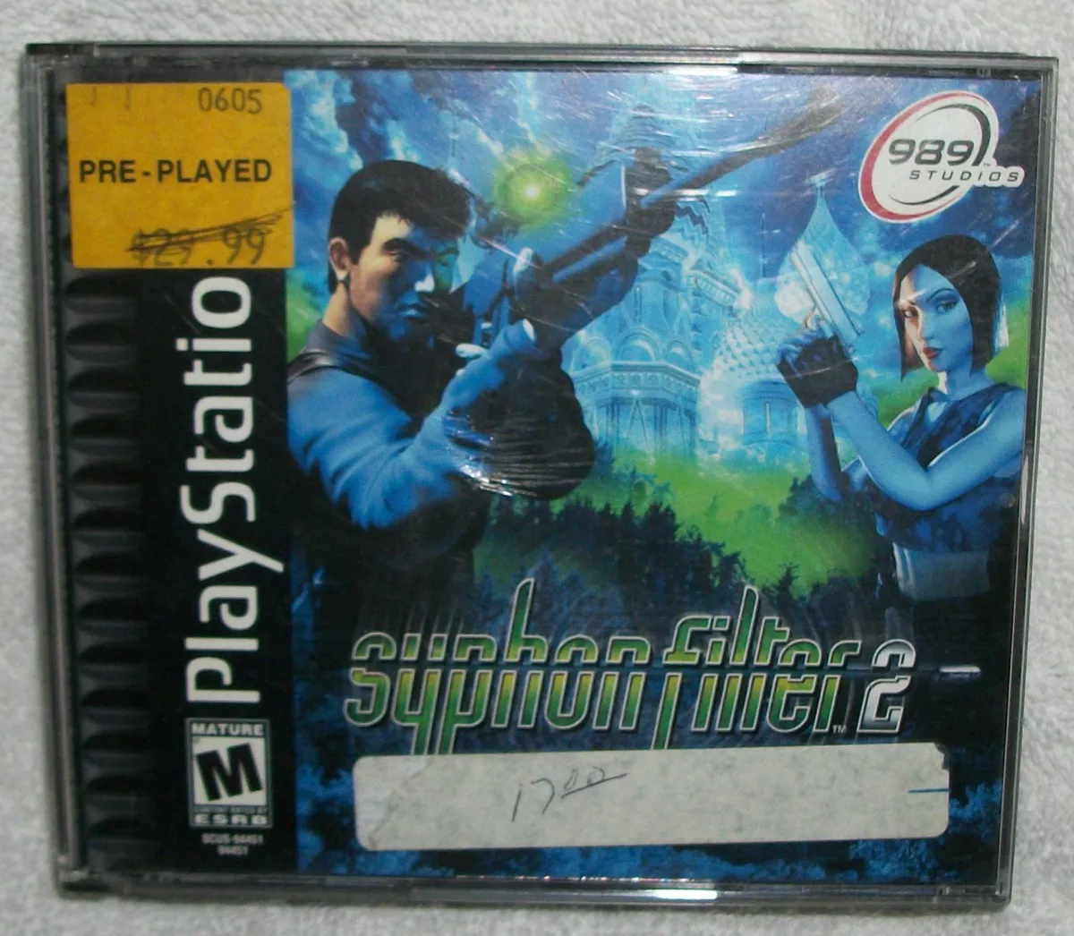 Syphon Filter 2 PlayStation PS1 Black Label Complete Cracks On