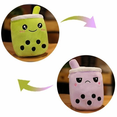 Zweiseitige Wendebeutel Boba Plushie Bubble Tea Milch Plüschpuppe Stofftier NEU