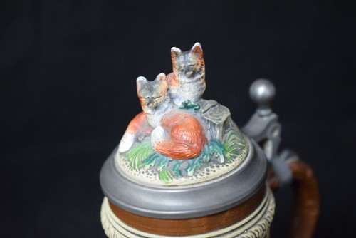Vintage Stein Old Gerz W Germany Fox Hunt Figure Ausunserem Firmen Archiv - Picture 7 of 9