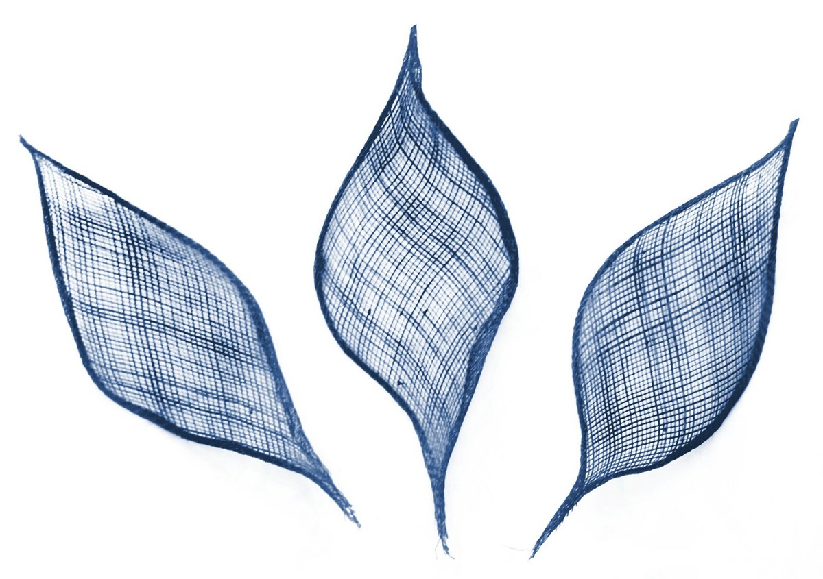 1951 3pc Large Leaf Petal Trimmings Sinamay Fascinator Making Millinery Diy Large Sinamay Leaf 10 Petal Trimming Fascinator Hat Making  main image 2