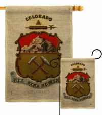 Coat of arms Colorado Burlap Garden Flag States Decorative Gift Yard Banner