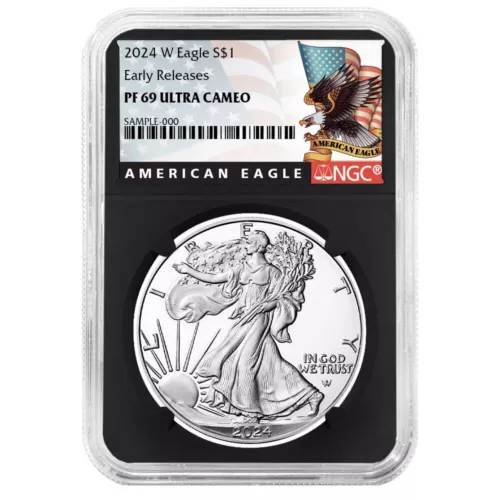 2024-W Proof $1 American Silver Eagle NGC PF69UC ER Black Label Retro Core