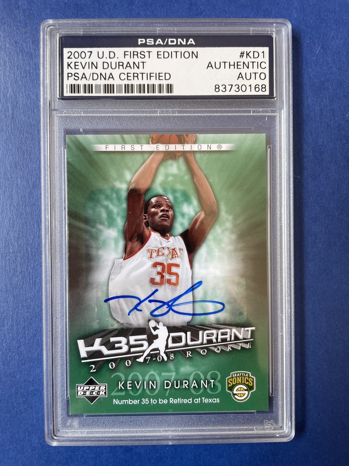 Kevin Durant 2007 UD First Edition PSA/DNA Auto Short Print!