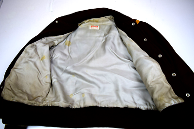 Varsity Letterman Jacket VTG 50s 60s Wool Leather Trim Sz M 40-42