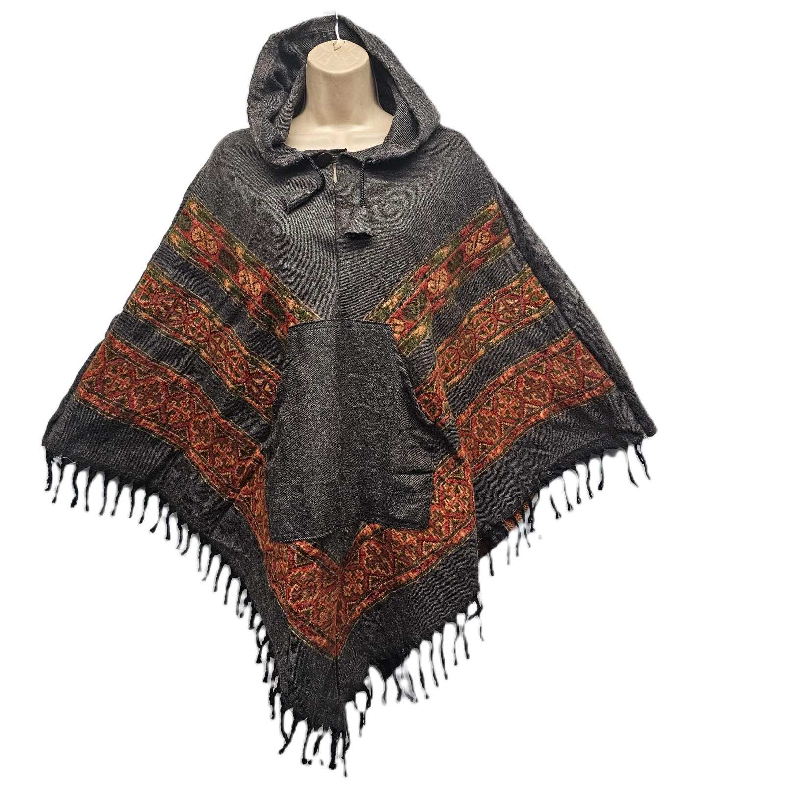 Hooded Poncho Warm Autumn Winter Wrap Cape Shawl Lightweight Pocket One size
Opens in a new window o