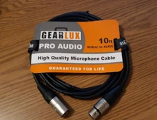 New GEARLUX Pro Audio High Quality 10ft Microphone Cable XLR Male to Female