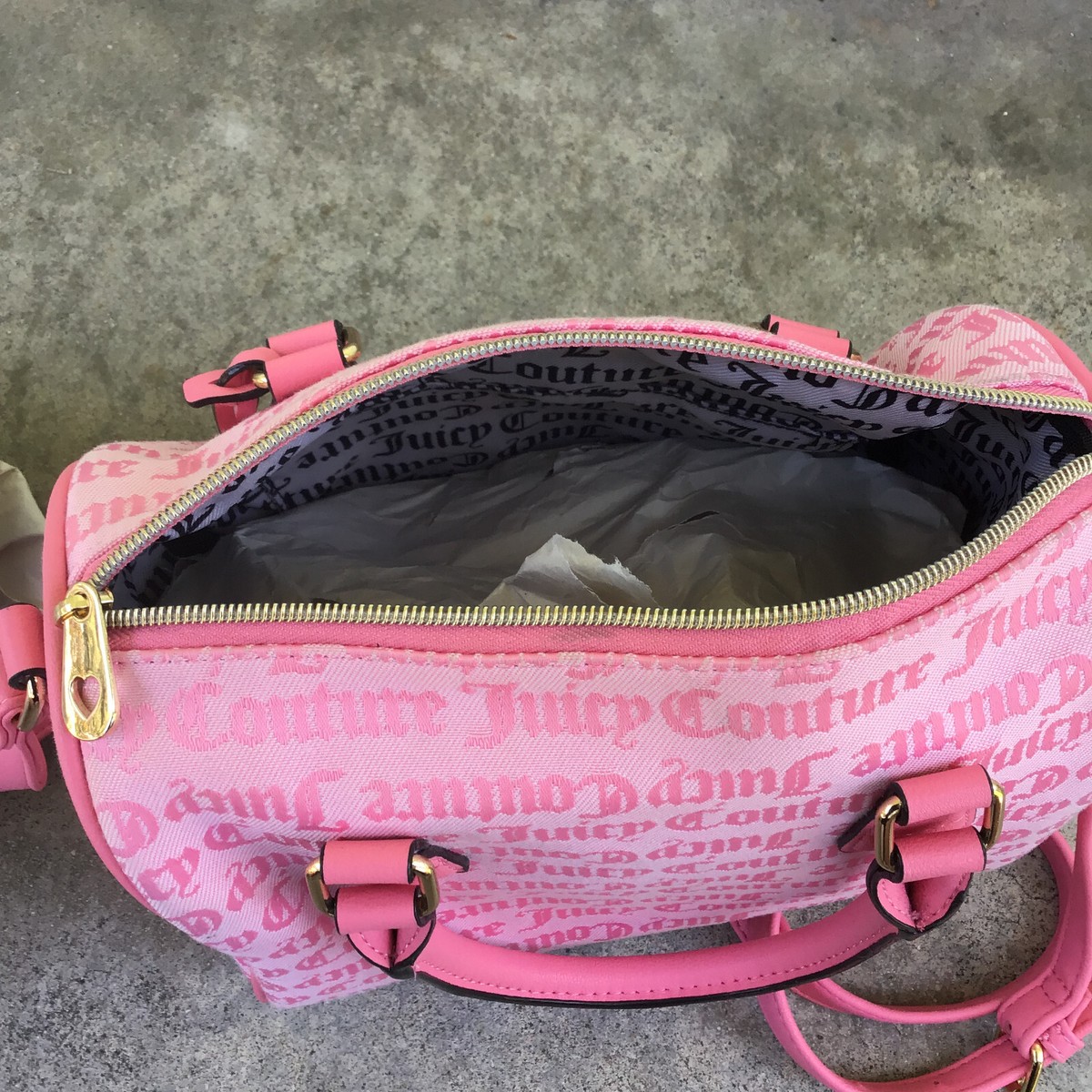 Juicy Couture Pink Monogram Speedy Handbag Double Satchel