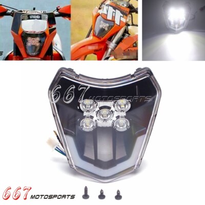 Supermoto LED Headlight For KTM 300 250 350 450 500 EXC XCW SXF SX XC SMC 690 R