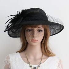 New Woman Church Derby Wedding Sinamay Dress Hat 245Black