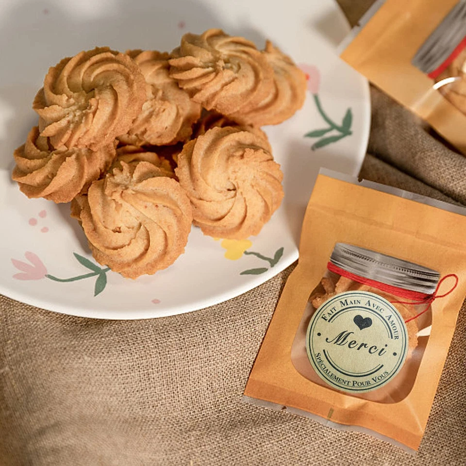 Selbstklebend 38 cm Dankeschön 300 Stück Kraftpapier rund für Verpackung Umsc... - Bild 4 von 4