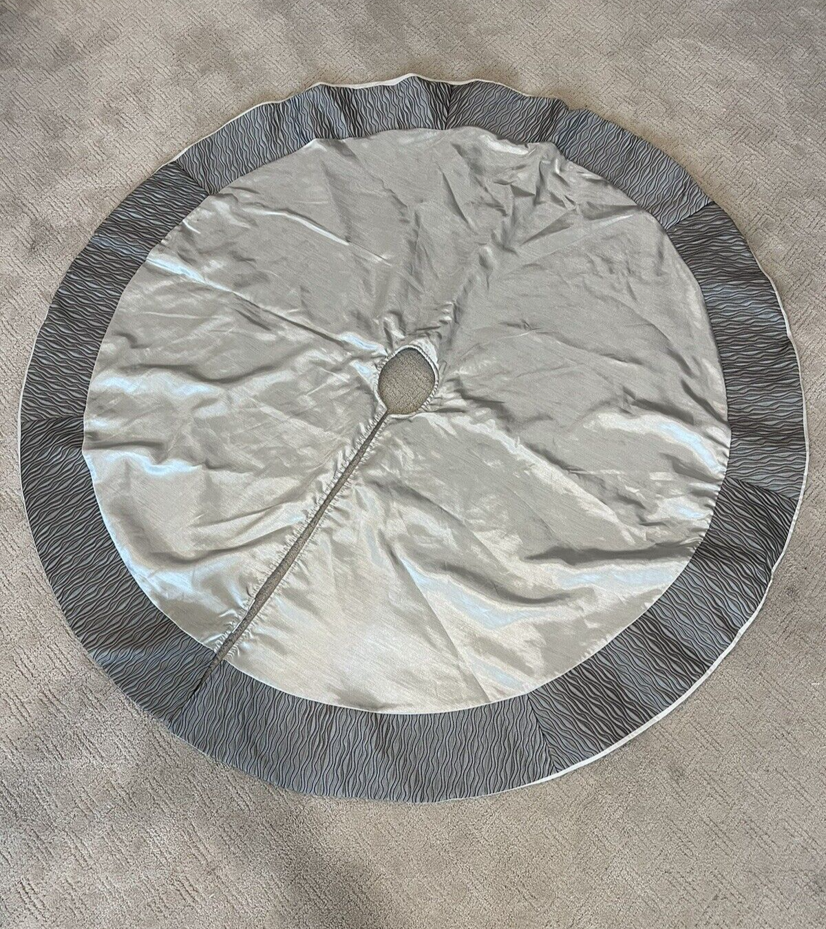 Silver Tree Skirt  Large Christmas Tree Skirt 56.5