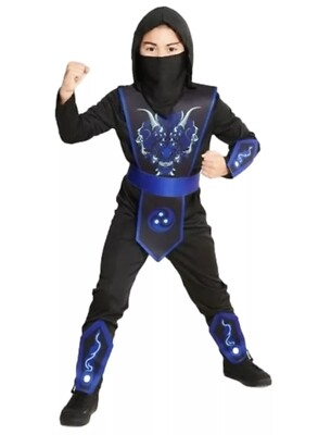 #ad #ad Hyde amp; Eek Boys Water Dragon Warrior Halloween Costume Hooded Jumpsuit M 8 New $15.00