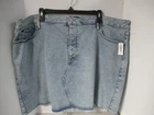 OLD NAVY DEMIN JEAN SKIRT   MED BLUE  SZ 22   RAW HEM    NWT  MSRP $39.99