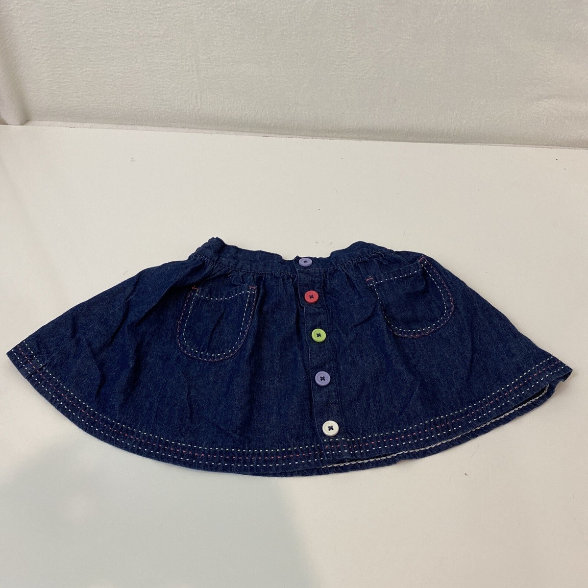 Crazy by Gymboree Denim multicolor, buttons Skirt Size 4T