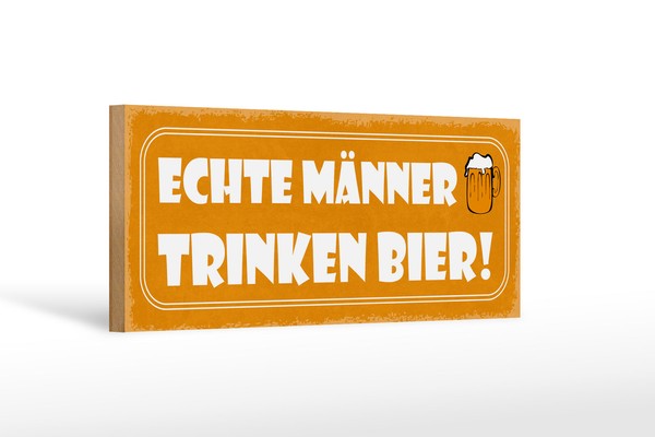 Holzschild Spruch 27X10 Cm Echte MäNner Trinken Bier Deko Schild Wooden Sign-image