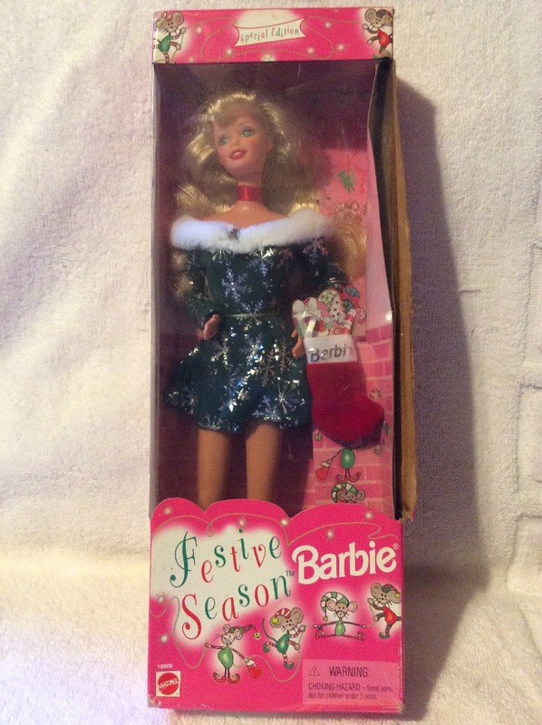 Mattel 1997 Festive Season Barbie Doll In Unopen Box