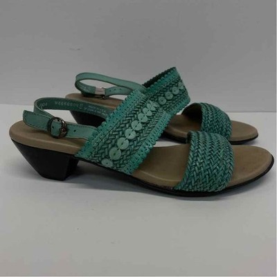 Munro Size 7 Women's Aqua Braided Slingback Sandals