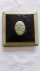 Vintage Green Jade Enameled Compact 1930/1950s As Found Mirror Too — photo 1