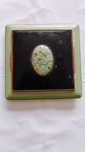 Vintage Green Jade Enameled Compact 1930/1950s As Found Mirror Too